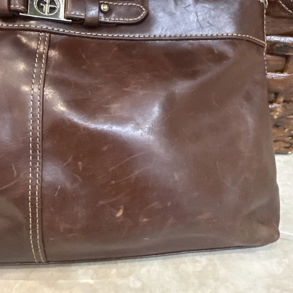 Giani Bernini Business Tote Laptop Shoulder Bag Purse Distressed faux Leather